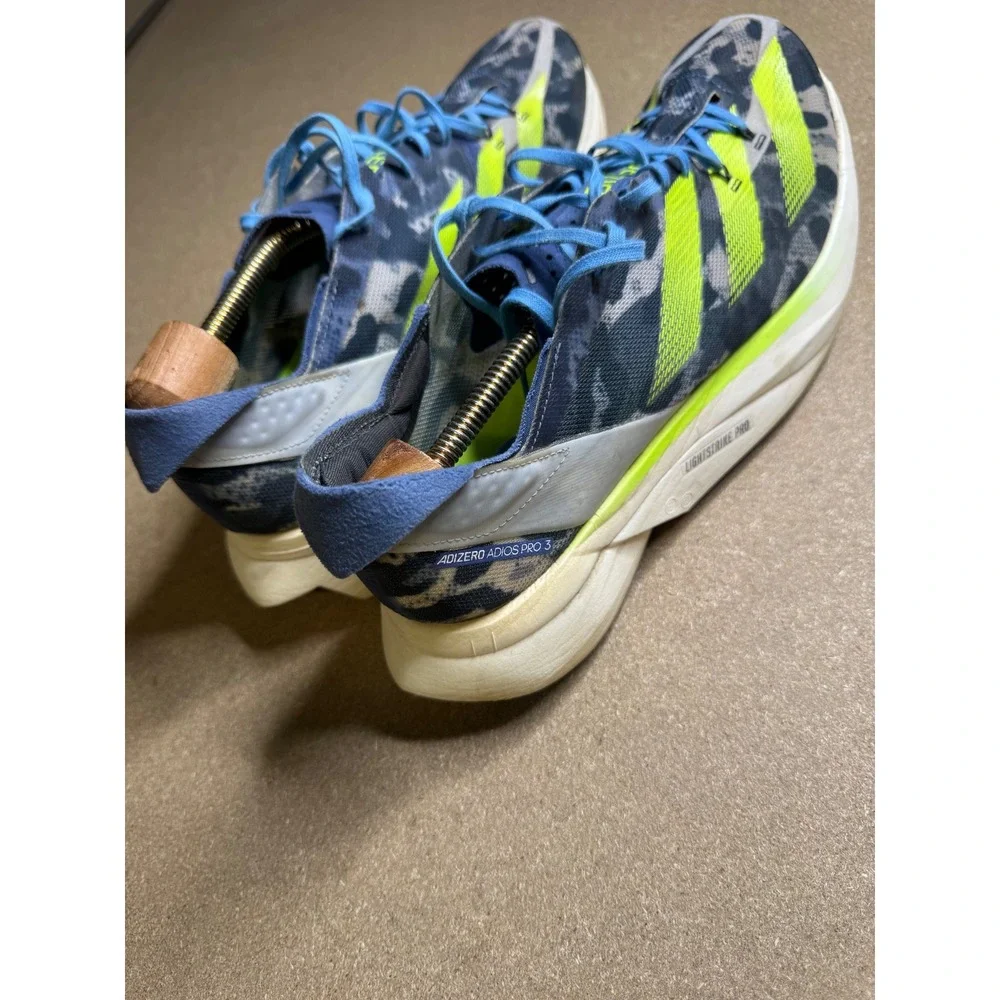 Adidas Adizero Adios Pro 3 Mens Running Shoes Leopard Yellow GX9444 US 11.5